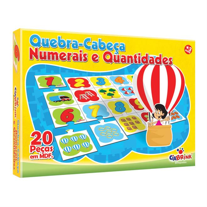 Quebra-Cabeça Números - Conte Até 20 - Jogo Educativo 20 Peças